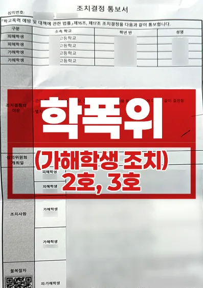 가해학생 학폭위 2호·3호 조치 사례