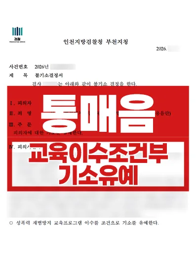 통매음 교육이수조건부 기소유예 사례
