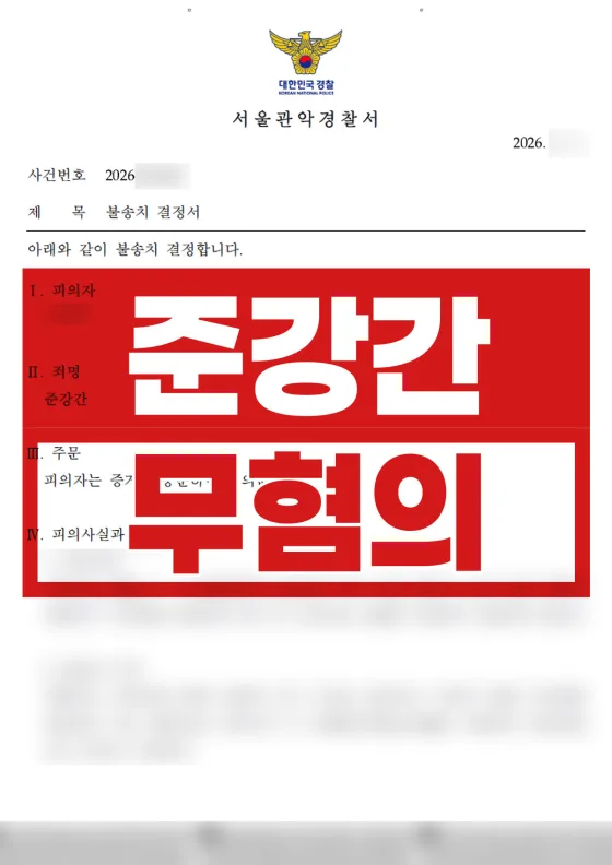 준강간 무혐의 사례