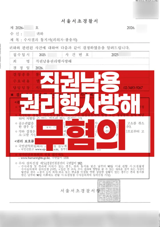 조사 과정을 문제 삼은 고소 | 직권남용권리행사방해 불송치(각하)